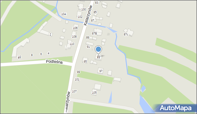 Łowicz, Katarzynów, 93, mapa Łowicza