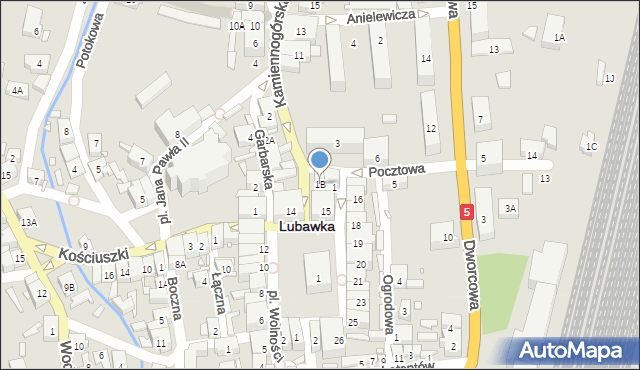 Lubawka, Kamiennogórska, 1B, mapa Lubawka