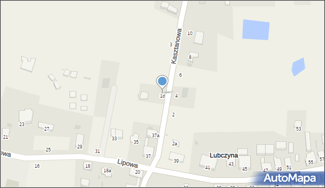 Lubczyna, Kasztanowa, 1d, mapa Lubczyna