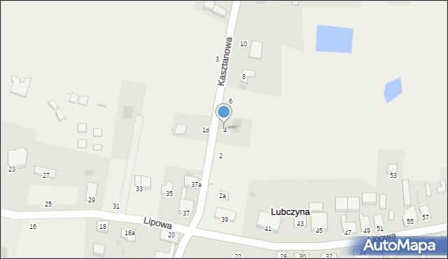 Lubczyna, Kasztanowa, 4, mapa Lubczyna