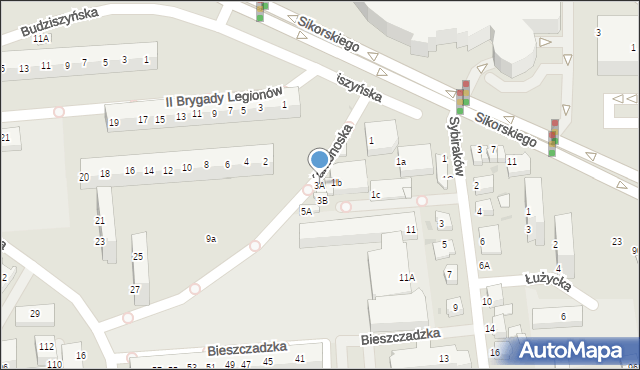 Lubin, Karkonoska, 3A, mapa Lubin