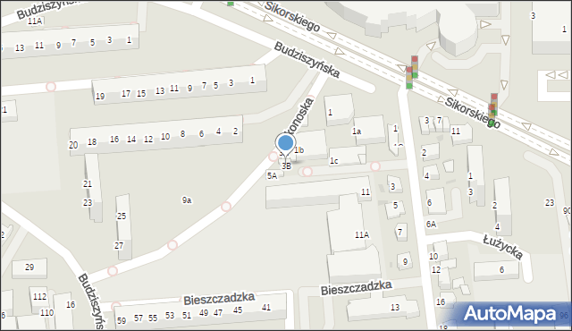 Lubin, Karkonoska, 3B, mapa Lubin