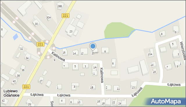 Lublewo Gdańskie, Kalinowa, 10, mapa Lublewo Gdańskie