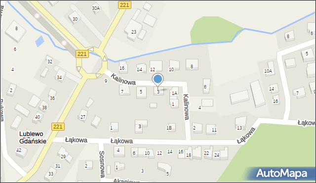 Lublewo Gdańskie, Kalinowa, 3, mapa Lublewo Gdańskie