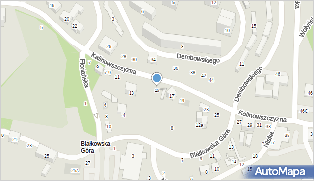 Lublin, Kalinowszczyzna, 15, mapa Lublina