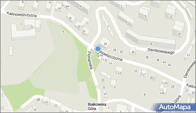 Lublin, Kalinowszczyzna, 9, mapa Lublina