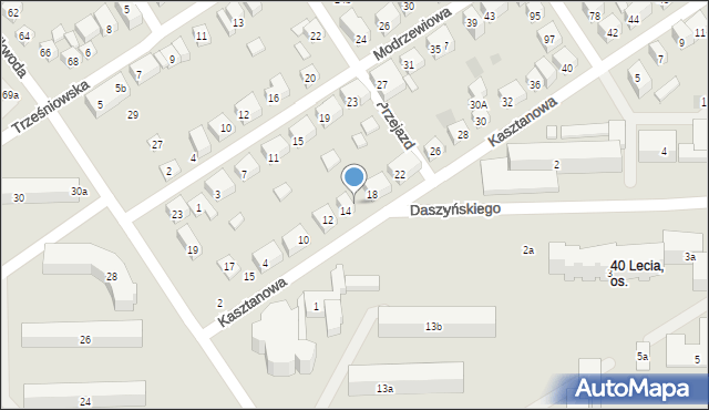 Lublin, Kasztanowa, 16, mapa Lublina