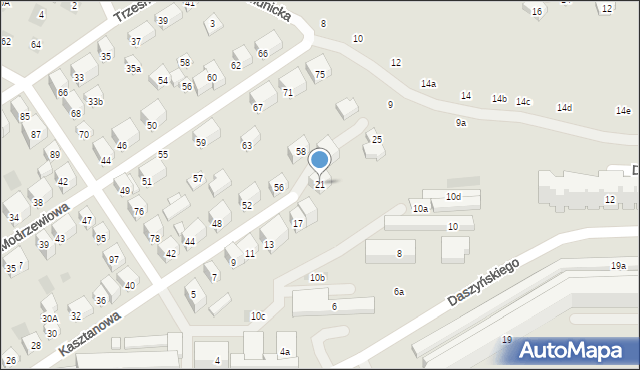 Lublin, Kasztanowa, 21, mapa Lublina