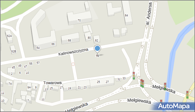 Lublin, Kalinowszczyzna, 59, mapa Lublina