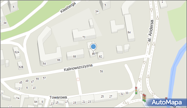 Lublin, Kalinowszczyzna, 80, mapa Lublina