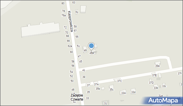 Lublin, Kasprowicza Jana, 49a, mapa Lublina