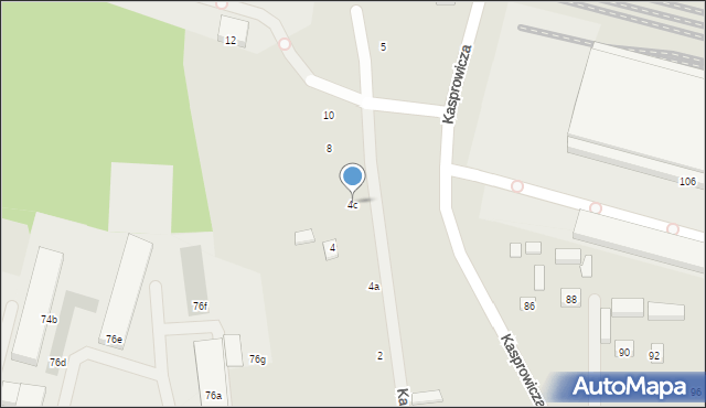 Lublin, Kasprowicza Jana, 4c, mapa Lublina