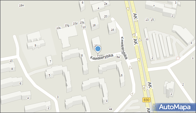 Lublin, Kawaleryjska, 12, mapa Lublina