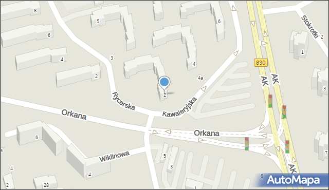 Lublin, Kawaleryjska, 2, mapa Lublina