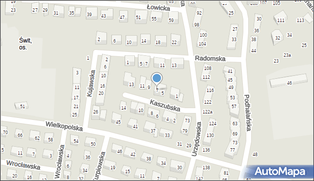 Lublin, Kaszubska, 7, mapa Lublina