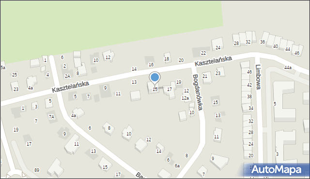 Lublin, Kasztelańska, 15, mapa Lublina