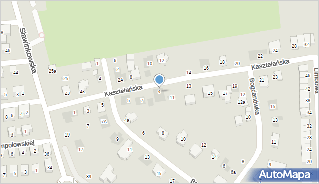 Lublin, Kasztelańska, 9, mapa Lublina