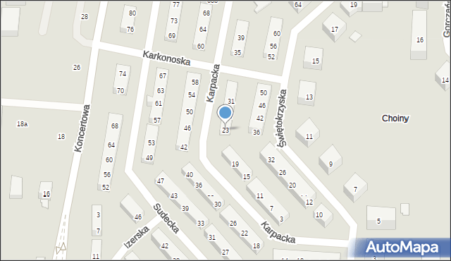 Lublin, Karpacka, 23, mapa Lublina