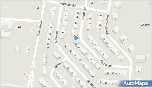 Lublin, Karpacka, 40, mapa Lublina