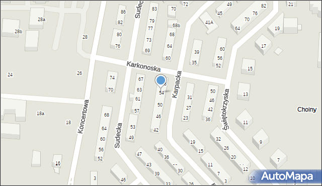 Lublin, Karpacka, 54, mapa Lublina