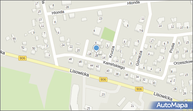 Lubliniec, Kamińskiego Aleksandra, dh., 16, mapa Lubliniec