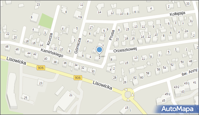 Lubliniec, Kamińskiego Aleksandra, dh., 2, mapa Lubliniec