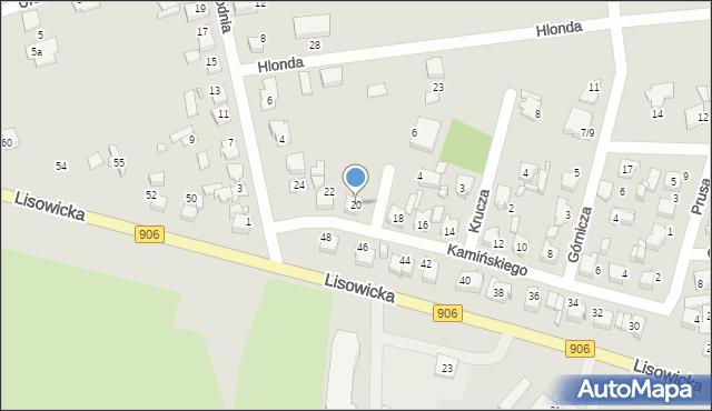 Lubliniec, Kamińskiego Aleksandra, dh., 20, mapa Lubliniec