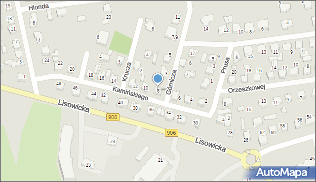 Lubliniec, Kamińskiego Aleksandra, dh., 8, mapa Lubliniec