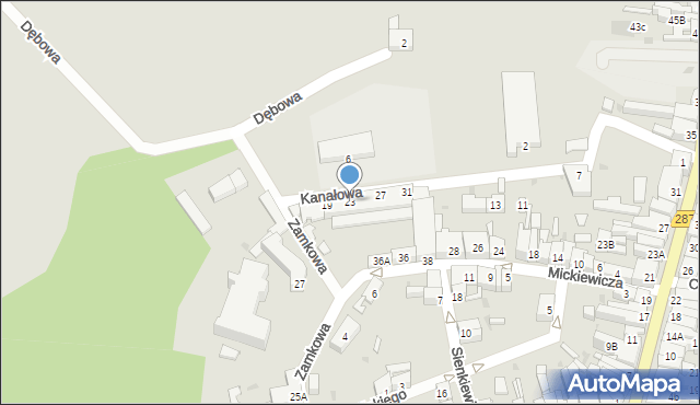 Lubsko, Kanałowa, 23, mapa Lubsko