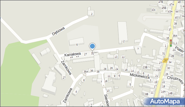 Lubsko, Kanałowa, 31, mapa Lubsko