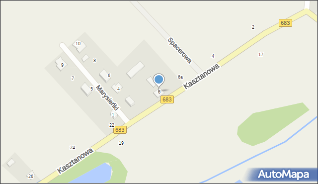 Ludwików, Kasztanowa, 6, mapa Ludwików