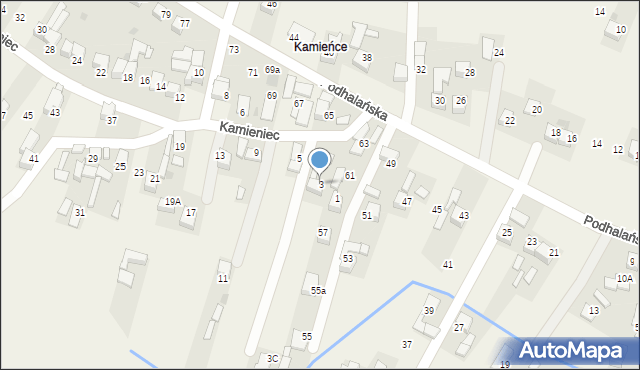 Ludźmierz, Kamieniec, 3, mapa Ludźmierz