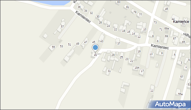 Ludźmierz, Kamieniec, 41, mapa Ludźmierz