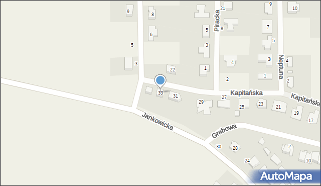 Lusówko, Kapitańska, 33, mapa Lusówko