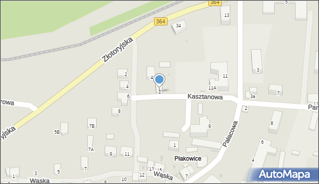 Lwówek Śląski, Kasztanowa, 2, mapa Lwówek Śląski