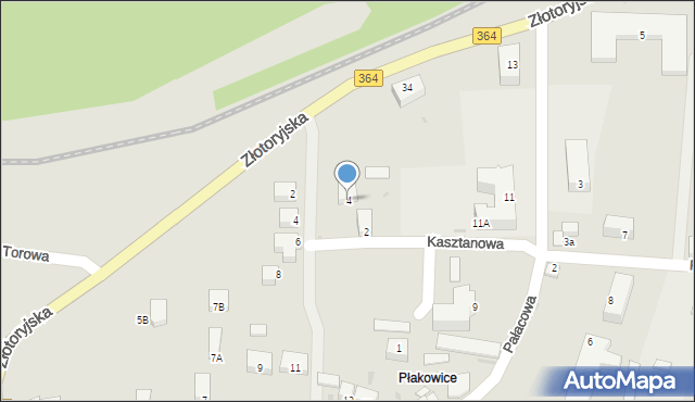 Lwówek Śląski, Kasztanowa, 4, mapa Lwówek Śląski