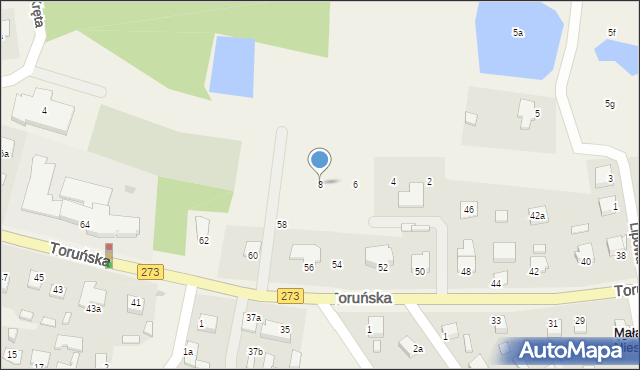 Mała Nieszawka, Kasztanowa, 8, mapa Mała Nieszawka