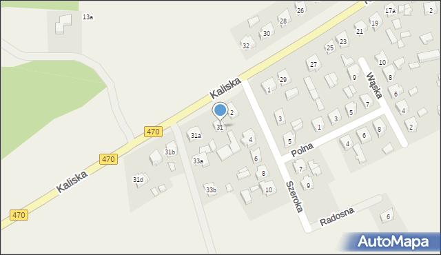 Malanów, Kaliska, 31, mapa Malanów