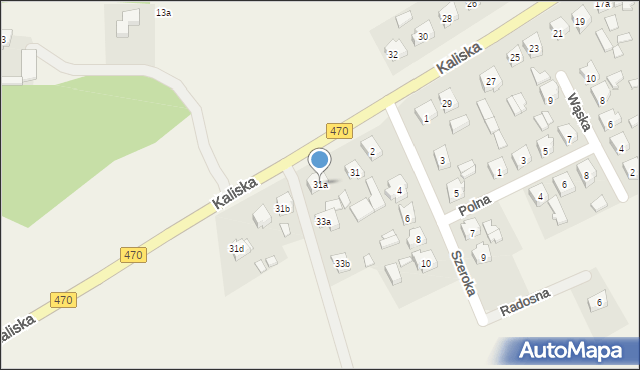 Malanów, Kaliska, 31a, mapa Malanów