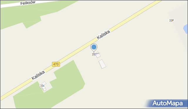 Malanów, Kaliska, 33J, mapa Malanów