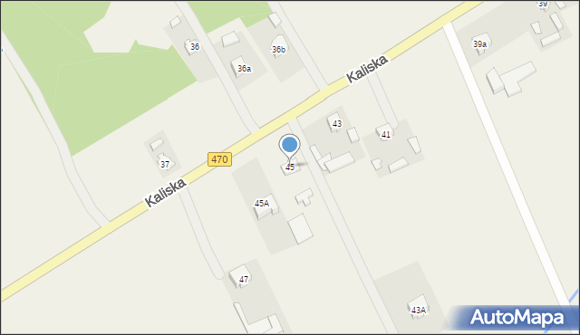 Malanów, Kaliska, 45, mapa Malanów