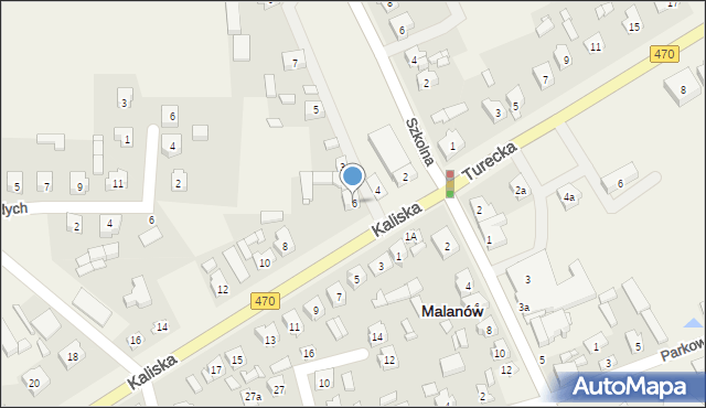 Malanów, Kaliska, 6, mapa Malanów