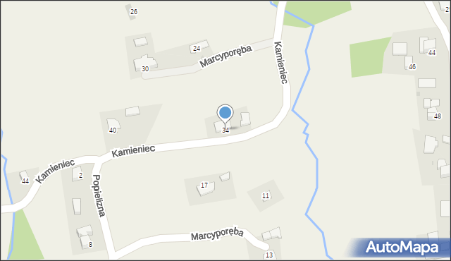 Marcyporęba, Kamieniec, 34, mapa Marcyporęba