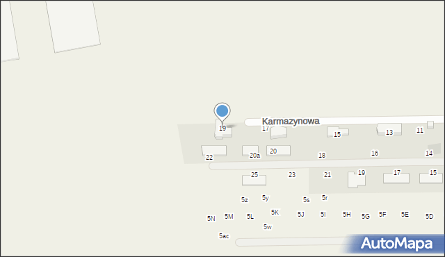 Marysin, Karmazynowa, 19, mapa Marysin