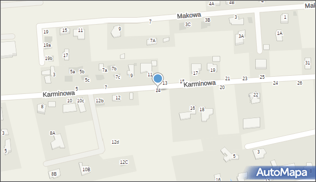 Marysin, Karminowa, 14, mapa Marysin