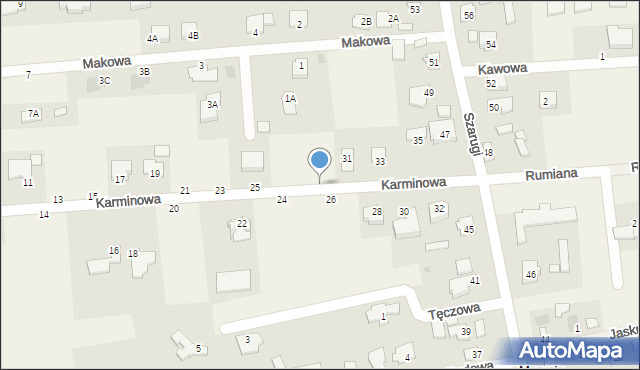 Marysin, Karminowa, 29, mapa Marysin