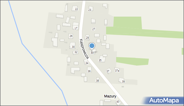 Mazury, Kasprowicza Jana, 33, mapa Mazury