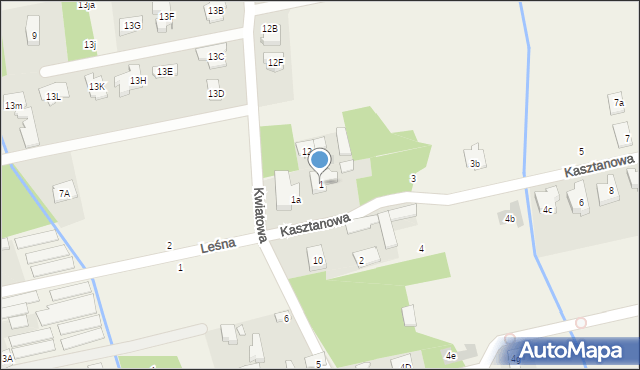Michałów-Grabina, Kasztanowa, 1, mapa Michałów-Grabina