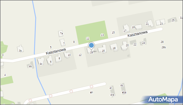 Michałów-Grabina, Kasztanowa, 14, mapa Michałów-Grabina