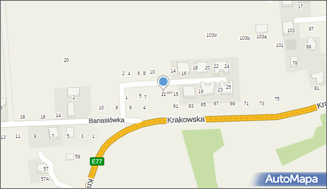 Michałowice, Kameralna, 11, mapa Michałowice